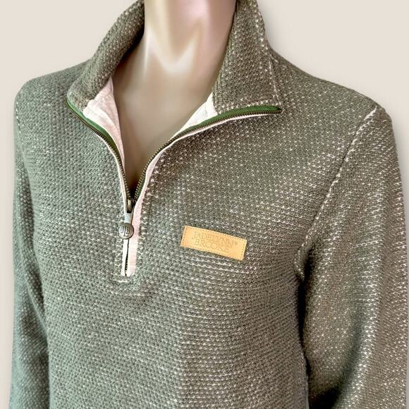 Jadelynn Brooke 1/4 Zip Pullover Sweater Waffle Knit Boyfriend Womens S Green - Picture 6 of 14